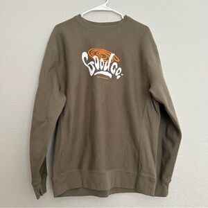 Urban Outfitters Olive Graphic Crewneck Sweater